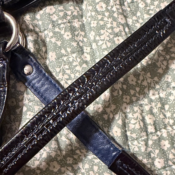 Coach Audrey navy Blue patent leather Glossy Tote Bag - Picture 4 of 5